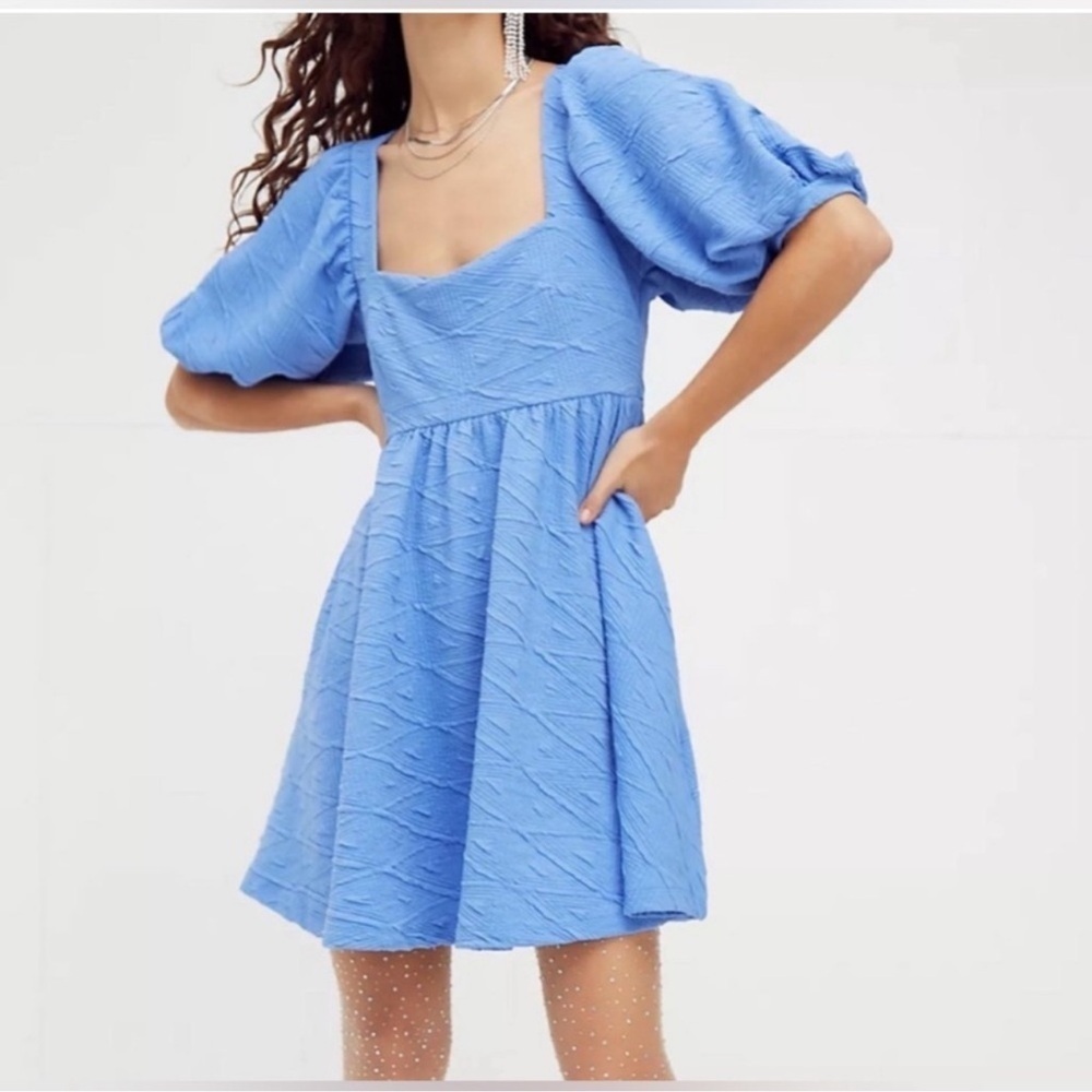 Free People Blue Violet Mini Dress size M sundress sun dress summer beachy
